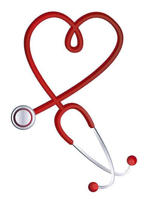 stethoscope in shape of a heart