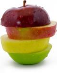 slices of different colored apples Logo