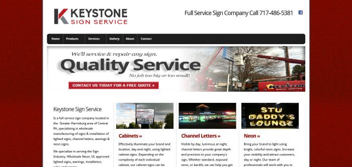 Keystone Sign Services website homepage Logo