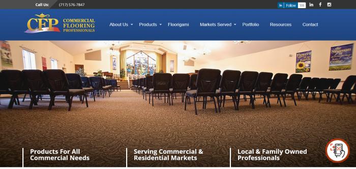 Commercial Flooring Professionals website home page Logo