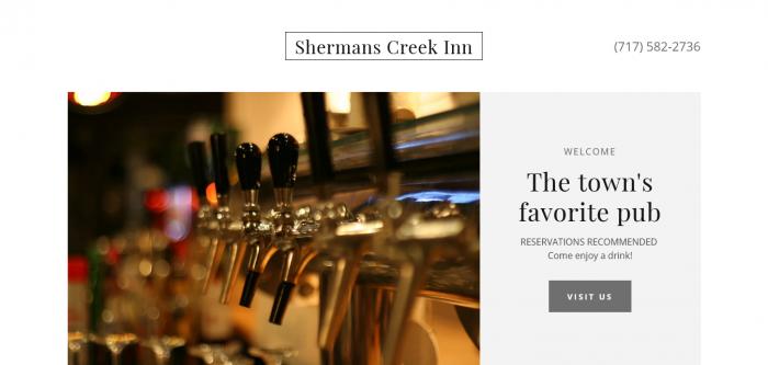 Shermans Creek Inn website homepage Logo