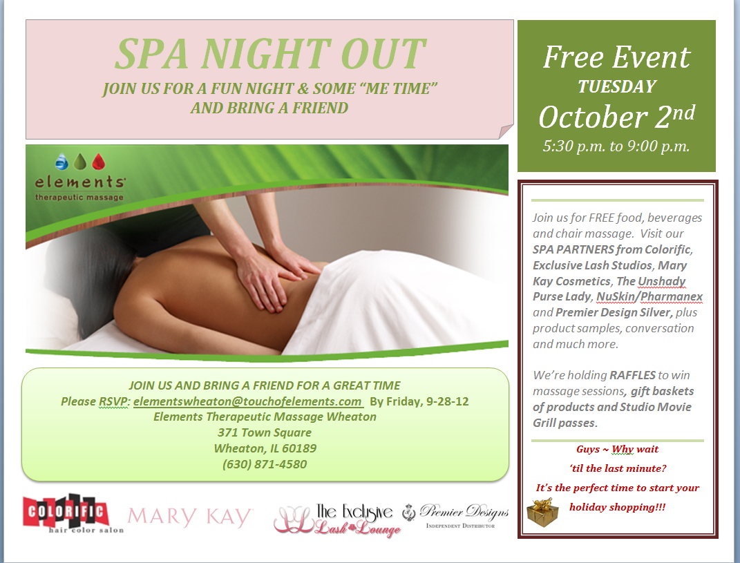 ONLY 10 MORE DAYS until our FREE Spa Night - Blog | Elements Massage Wheaton